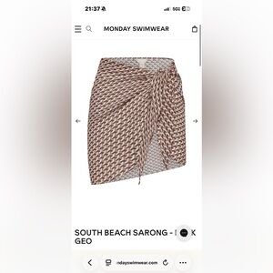 Looking for!! Monday Swimwear South Beach Sarong Husk Geo